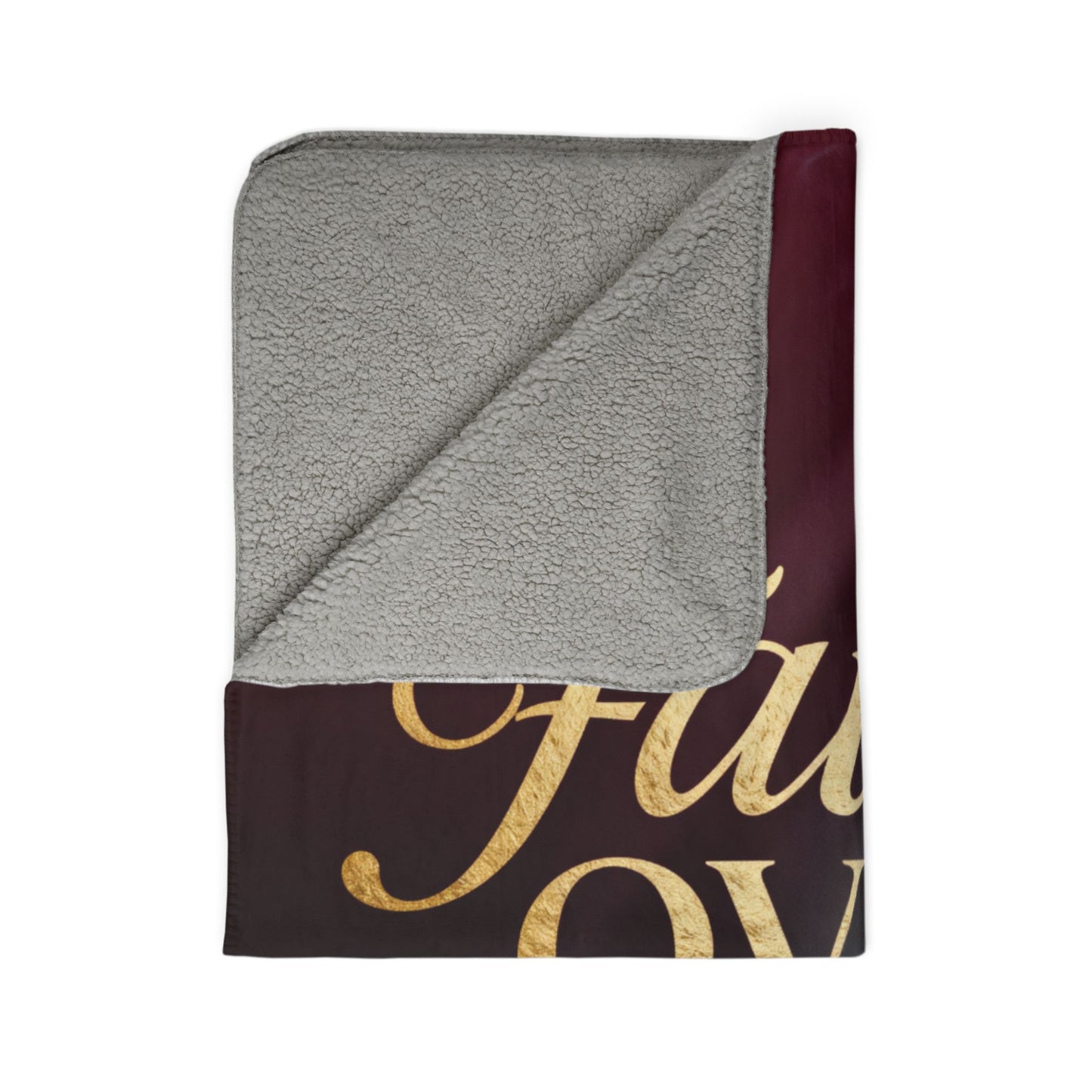 Faith Over Fear Sherpa Blanket | Inspirational Christian Throw