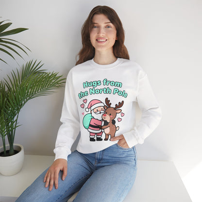 Christmas Sweatshirt Santa & Reindeer - Holiday Crewneck | Loom Noir