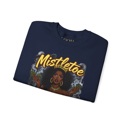Mistletoe & Mary Jane Crewneck | Cannabis Holiday Sweatshirt