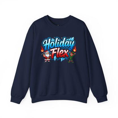 Holiday Flex Santa & Elf Sweatshirt - Funny Christmas Crewneck | Loom Noir
