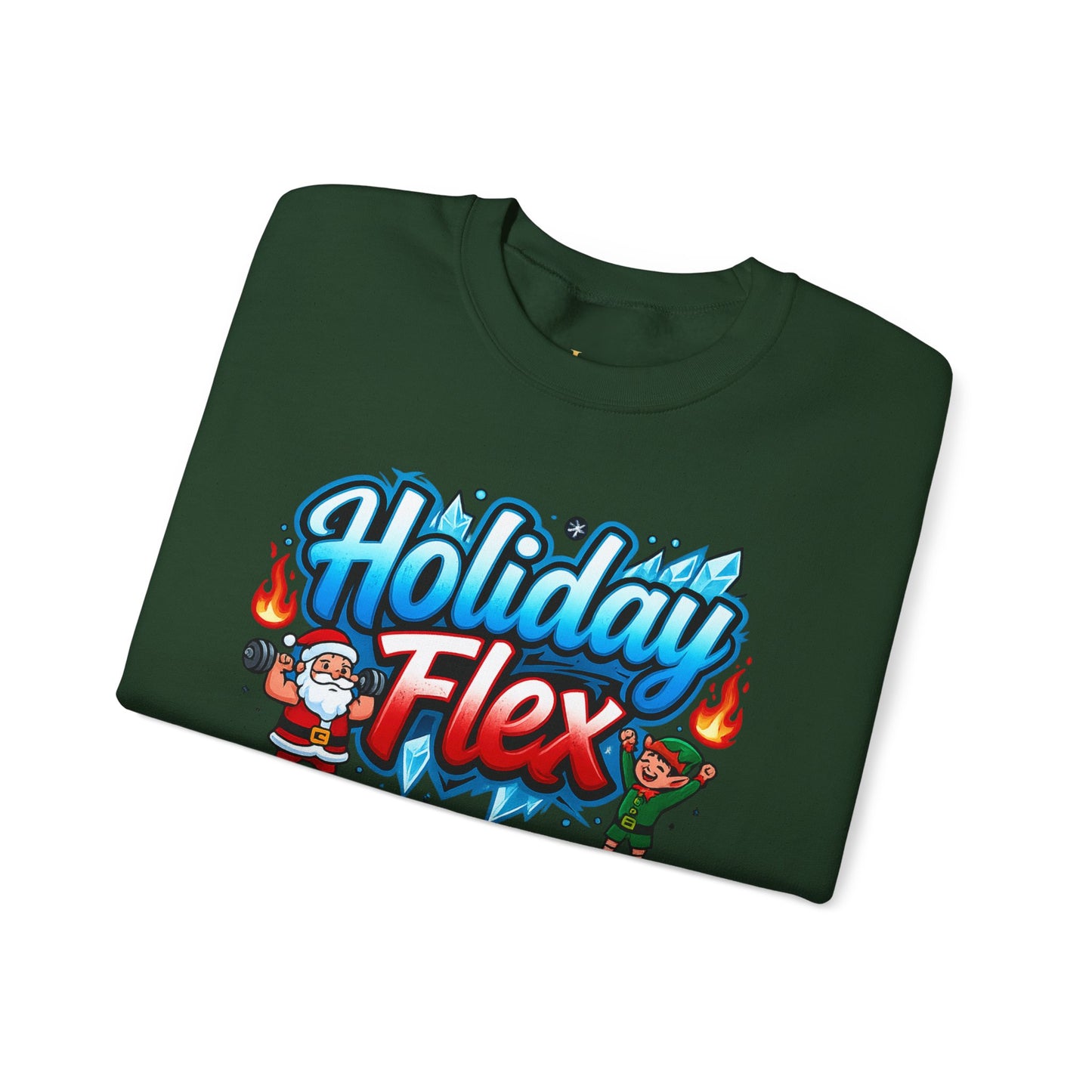 Holiday Flex Santa & Elf Sweatshirt - Funny Christmas Crewneck | Loom Noir