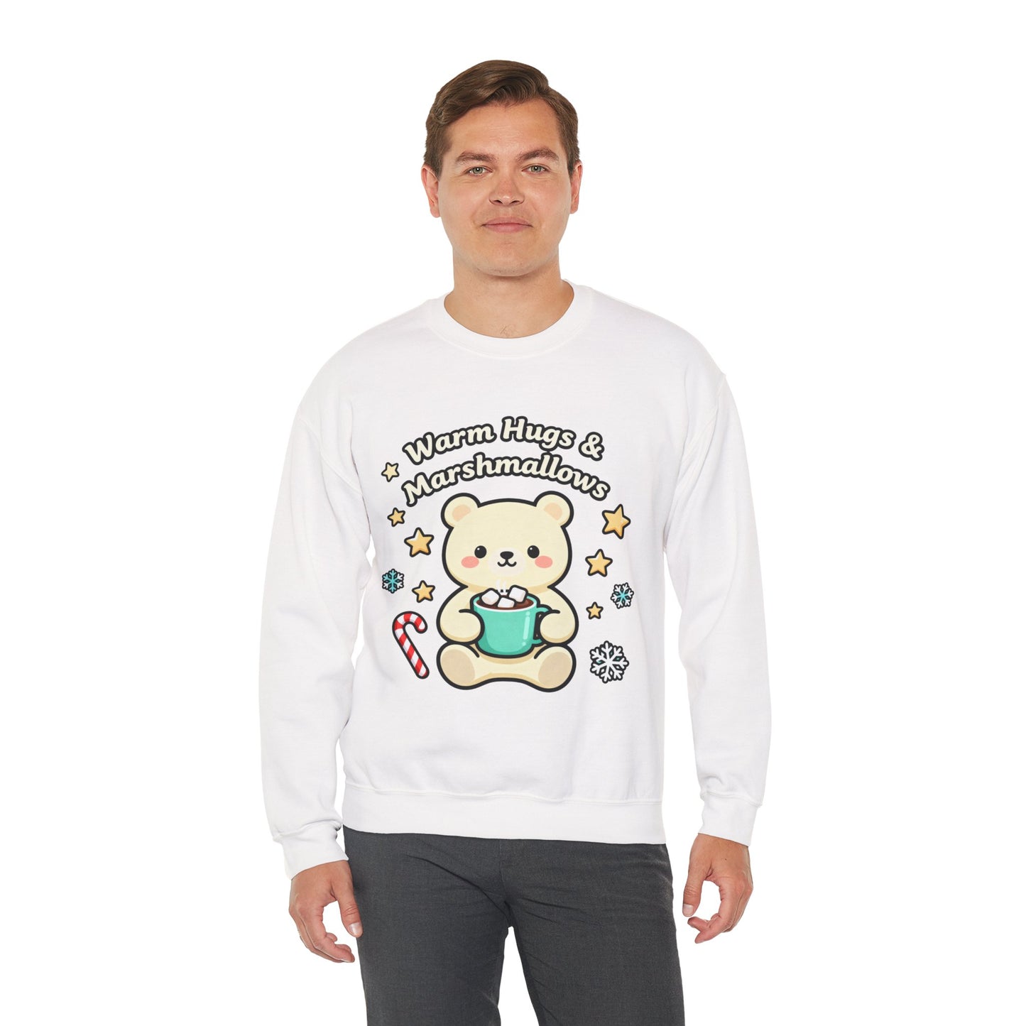 Cute Bear Hot Cocoa Sweatshirt - Warm Hugs & Marshmallows | Loom Noir