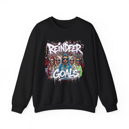 Reindeer Goals Sweatshirt - Funny Christmas Holiday Crewneck | Loom Noir