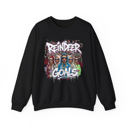 Reindeer Goals Sweatshirt - Funny Christmas Holiday Crewneck | Loom Noir