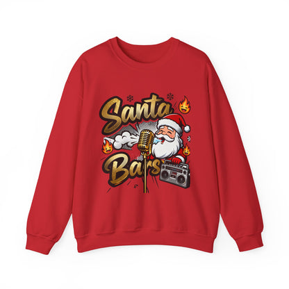 Santa Bars Sweatshirt - Funny Christmas Rap Crewneck | Loom Noir