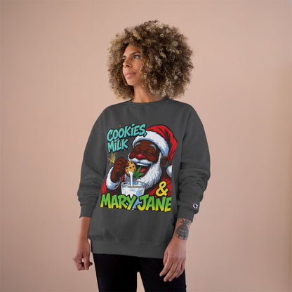Cookies Milk & Mary Jane Sweatshirt - Funny Holiday Crewneck | Loom Noir