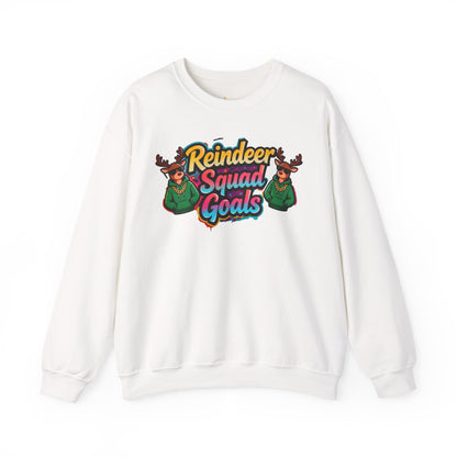 Reindeer Squad Goals Sweatshirt - Funny Christmas Crewneck | Loom Noir