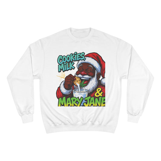 Cookies Milk & Mary Jane Sweatshirt - Funny Holiday Crewneck | Loom Noir