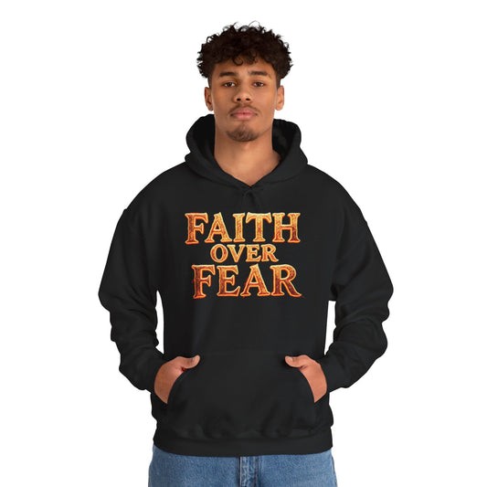Faith Over Fear Hoodie Pullover - Christian Streetwear | Loom Noir
