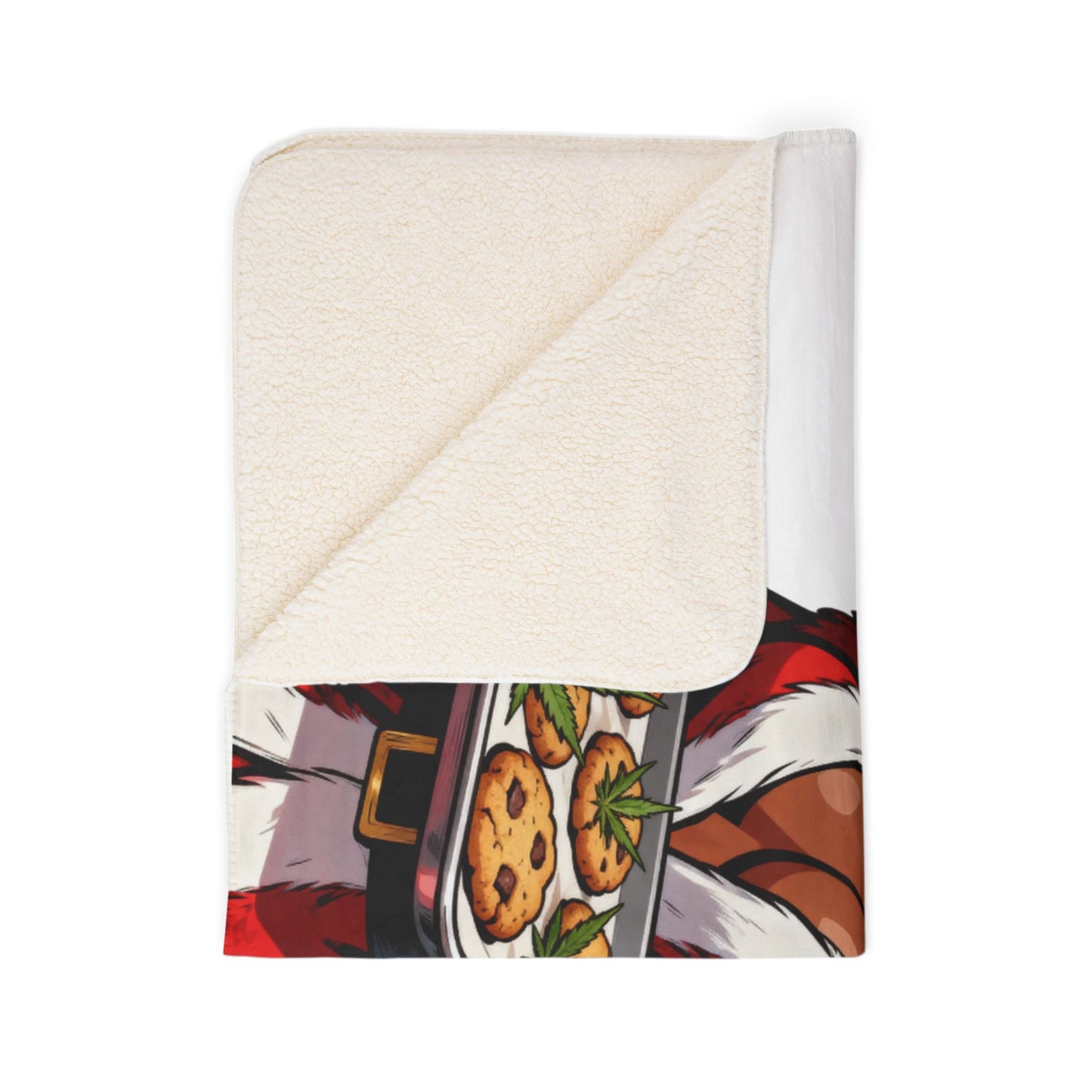 Mrs. Claus Got Cookies Sherpa Blanket | Retro Pinup Holiday Throw