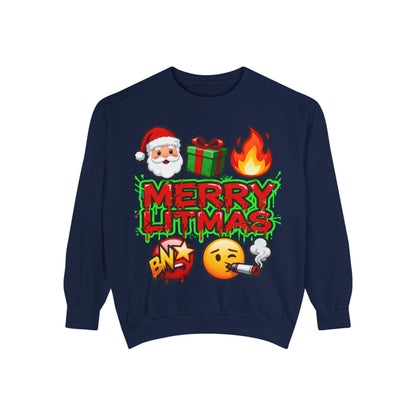 Funny Christmas Emoji Sweatshirt - Festive Holiday Crewneck | Loom Noir