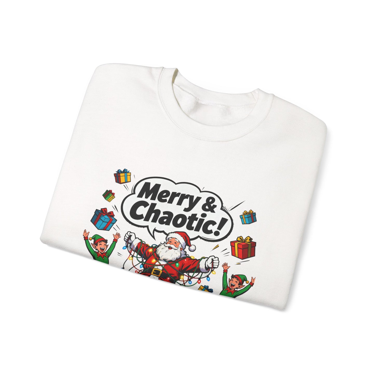 Merry & Chaotic Santa Christmas Crewneck Sweatshirt