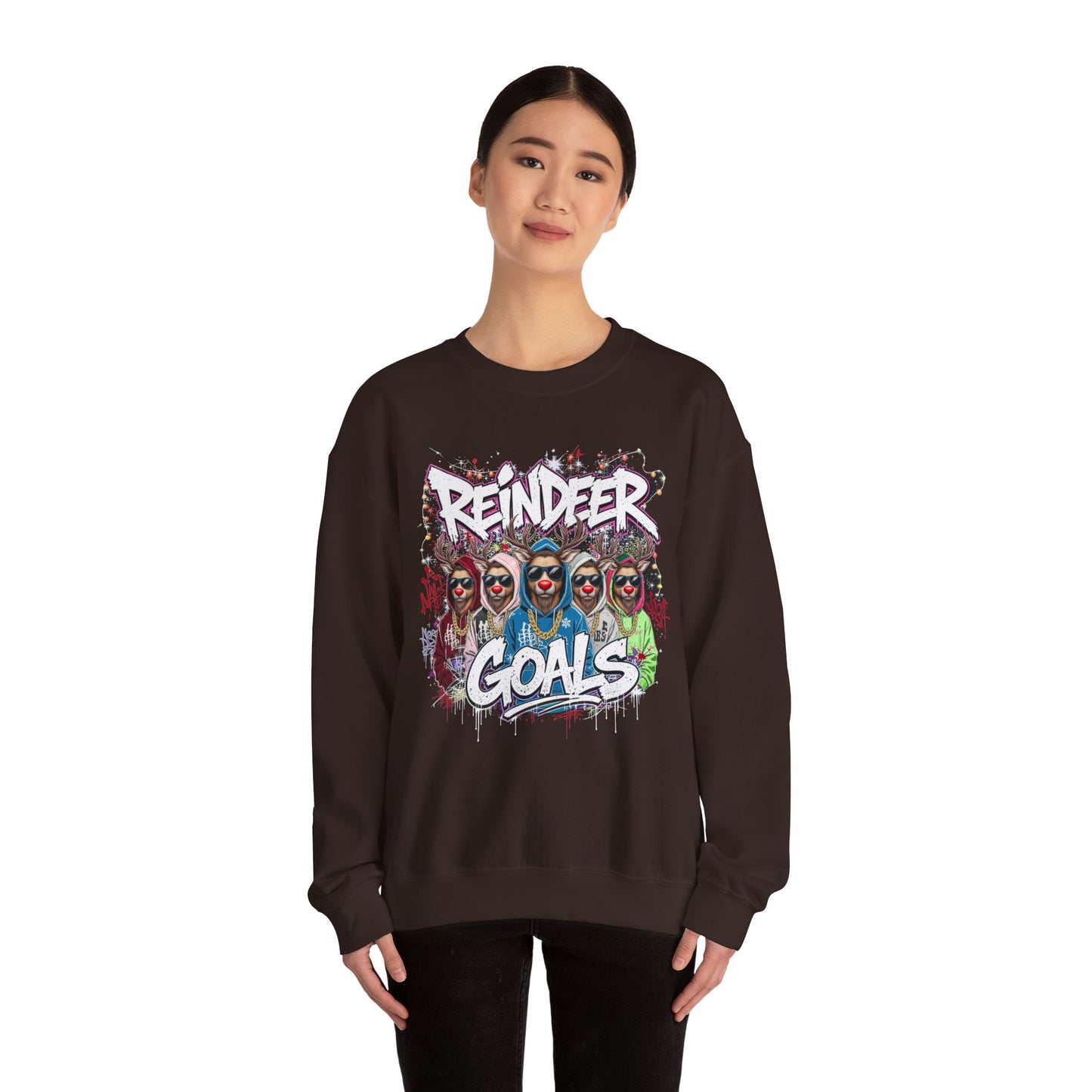Reindeer Goals Sweatshirt - Funny Christmas Holiday Crewneck | Loom Noir