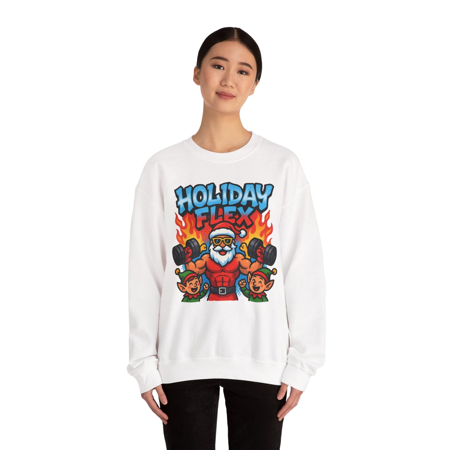 Holiday Flex Fit Santa Sweatshirt - Funny Christmas Crewneck | Loom Noir