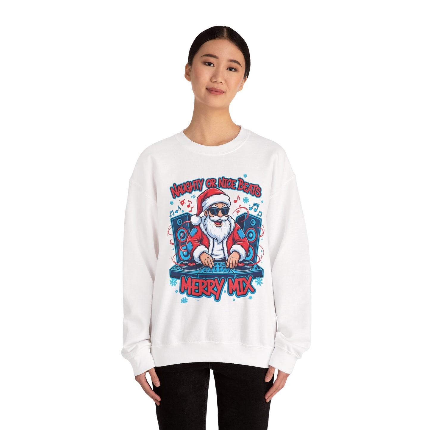 DJ Santa Merry Mix Sweatshirt - Naughty or Nice Beats Christmas | Loom Noir