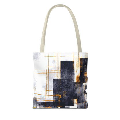 Modern Gold & Navy Tote Bag - Stylish Shopping Bag | Loom Noir