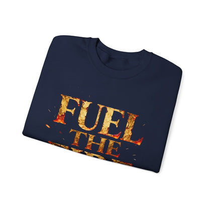 🔥 Fuel the Fire Crewneck Sweatshirt – Motivational Streetwear by Loom Noir