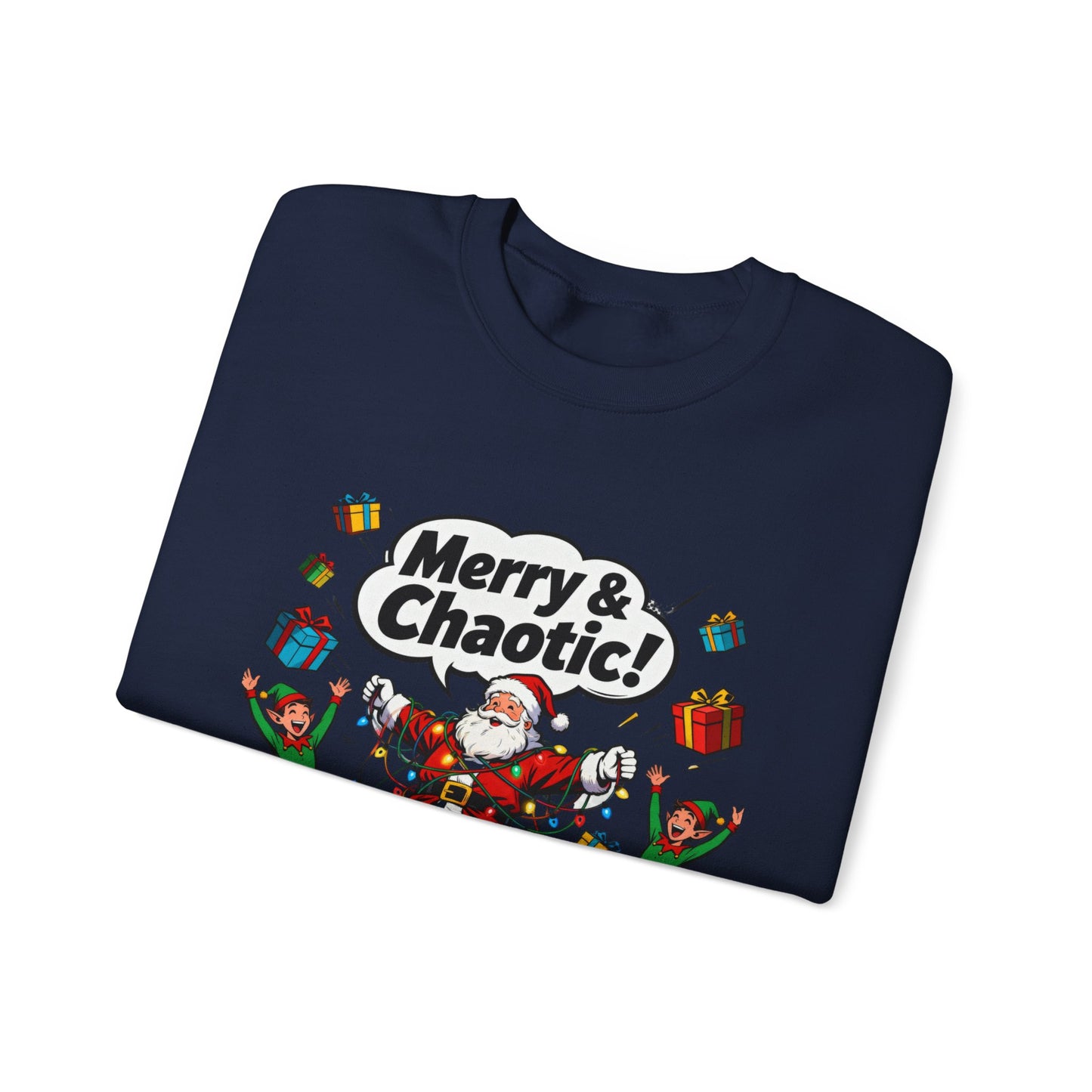 Merry & Chaotic Santa Christmas Crewneck Sweatshirt