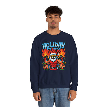 Holiday Flex Sweatshirt - Funny Christmas Fitness Crewneck | Loom Noir
