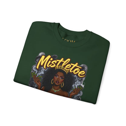 Mistletoe & Mary Jane Crewneck | Cannabis Holiday Sweatshirt
