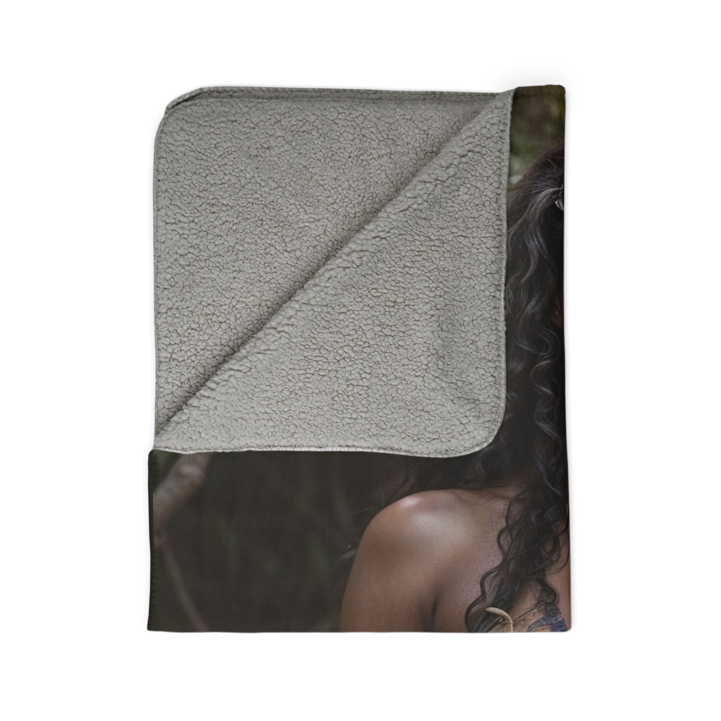 Tropical Bikini Photo Print Sherpa Blanket | Cozy Fleece Throw