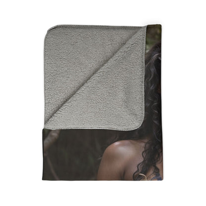 Tropical Bikini Photo Print Sherpa Blanket | Cozy Fleece Throw