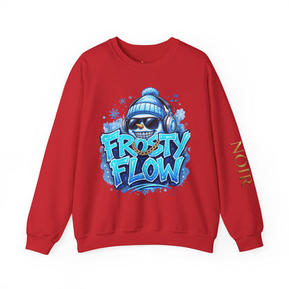 Frosty Flow Sweatshirt - Unisex Snowman Crewneck | Loom Noir