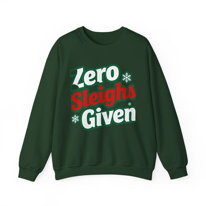 Zero Sleighs Given Sweatshirt - Funny Christmas Crewneck | Loom Noir