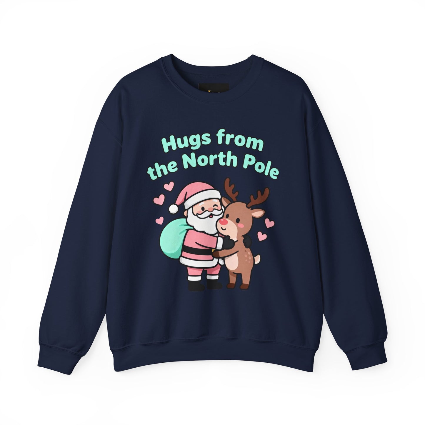 Christmas Sweatshirt Santa & Reindeer - Holiday Crewneck | Loom Noir