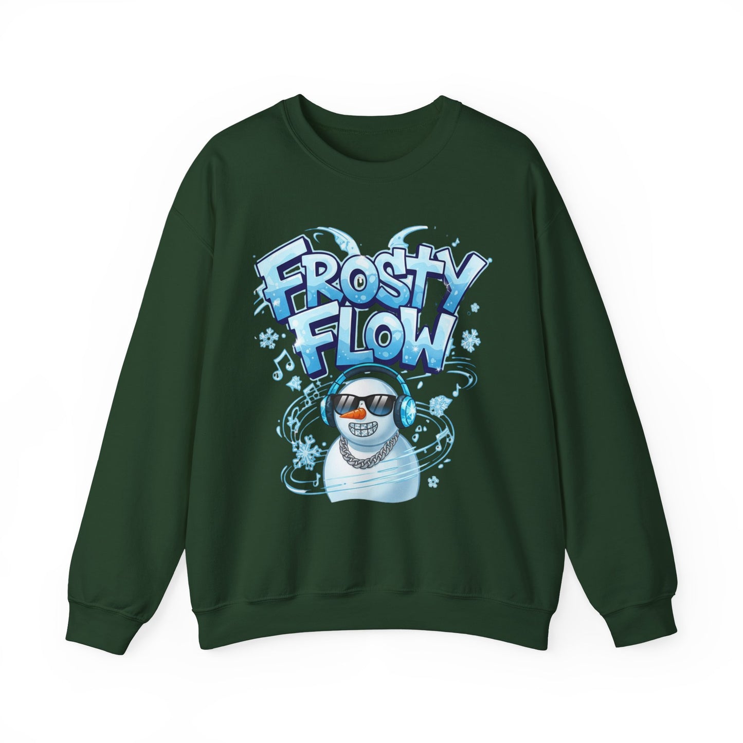 Frosty Flow Sweatshirt - Cool Snowman Graphic Crewneck | Loom Noir