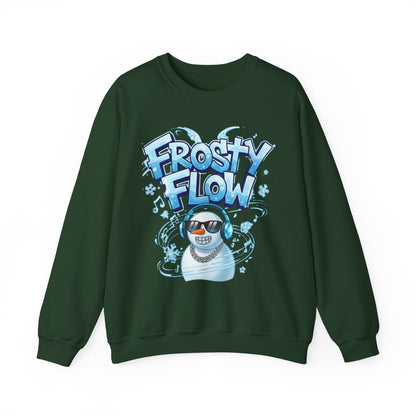 Frosty Flow Sweatshirt - Cool Snowman Graphic Crewneck | Loom Noir
