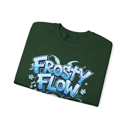 Frosty Flow Sweatshirt - Cool Snowman Graphic Crewneck | Loom Noir