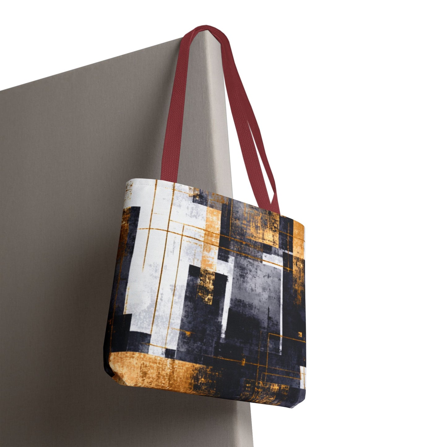 Modern Gold & Navy Tote Bag - Stylish Shopping Bag | Loom Noir