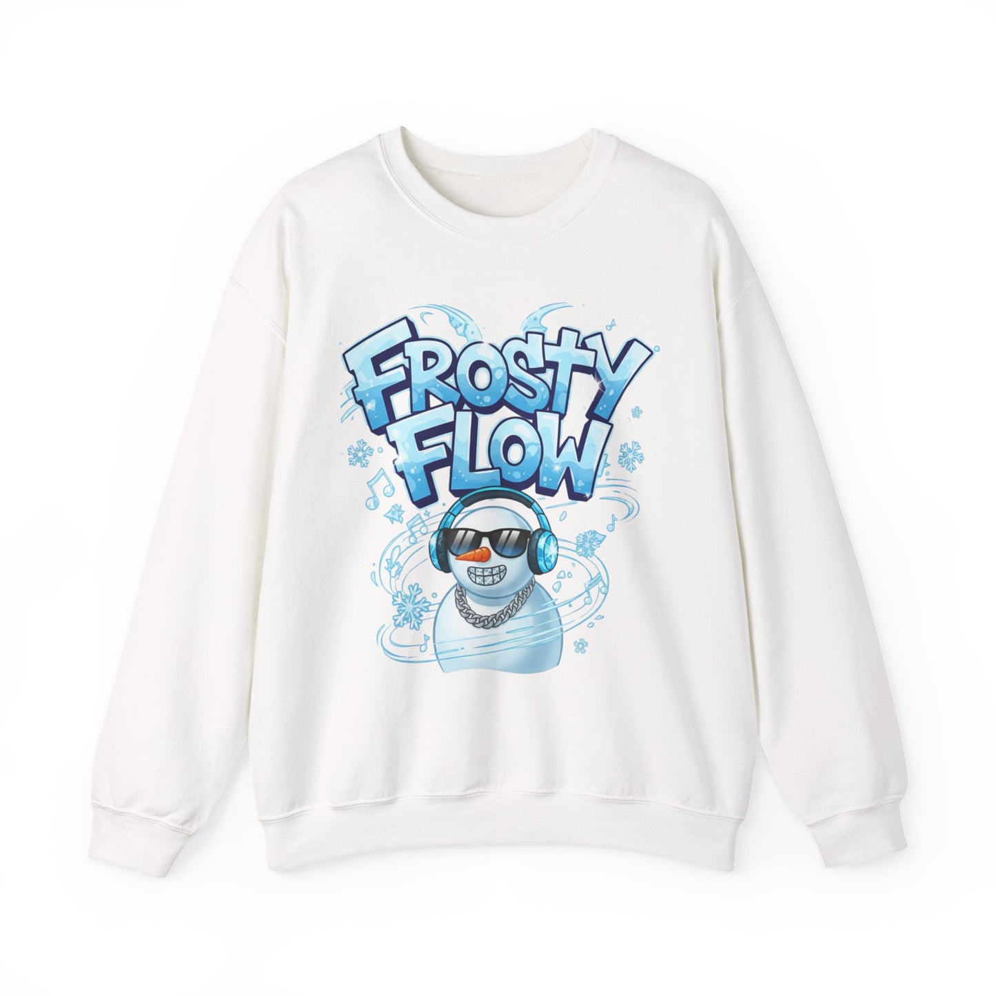 Frosty Flow Sweatshirt - Cool Snowman Graphic Crewneck | Loom Noir