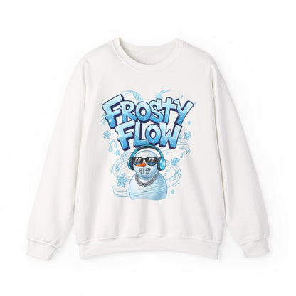 Frosty Flow Sweatshirt - Cool Snowman Graphic Crewneck | Loom Noir