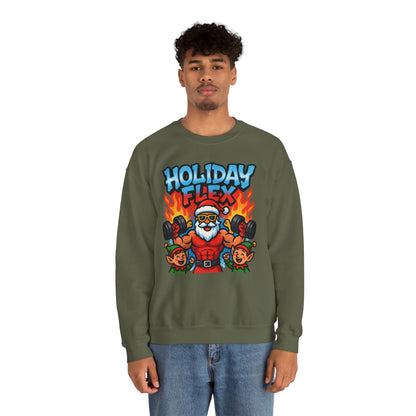 Holiday Flex Sweatshirt - Funny Christmas Fitness Crewneck | Loom Noir