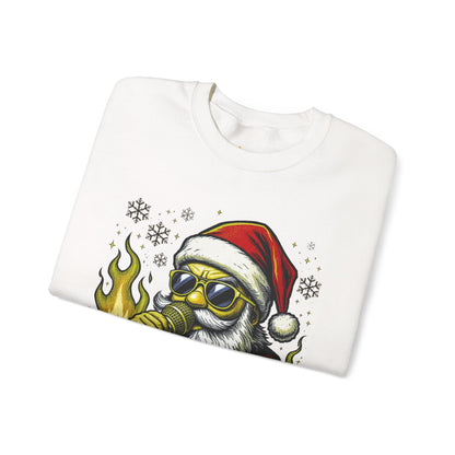 Santa Rapper Holiday Sweatshirt - Hip Hop Christmas Crewneck | Loom Noir