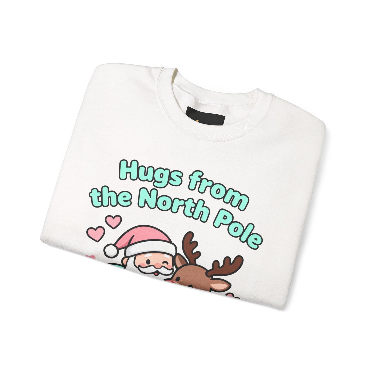 Christmas Sweatshirt Santa & Reindeer - Holiday Crewneck | Loom Noir