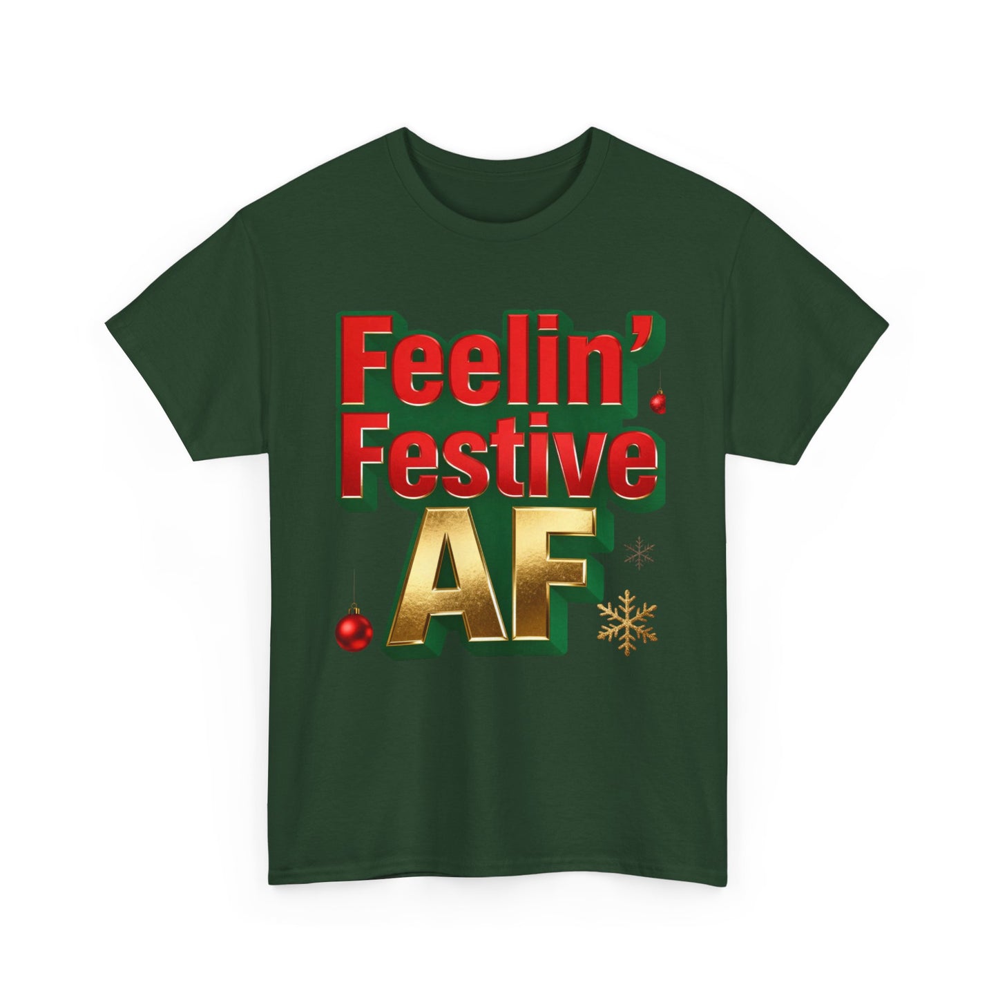 Festive AF Unisex T-Shirt - Funny Christmas Tee | Loom Noir