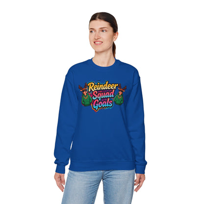 Reindeer Squad Goals Sweatshirt - Funny Christmas Crewneck | Loom Noir