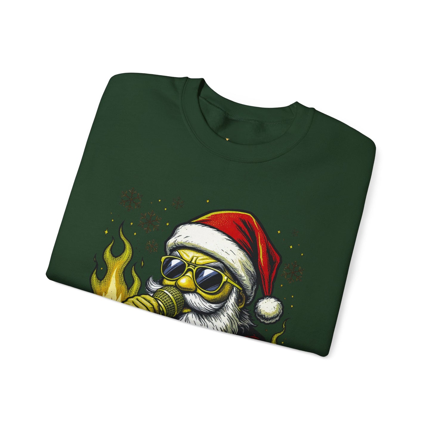 Santa Rapper Holiday Sweatshirt - Hip Hop Christmas Crewneck | Loom Noir