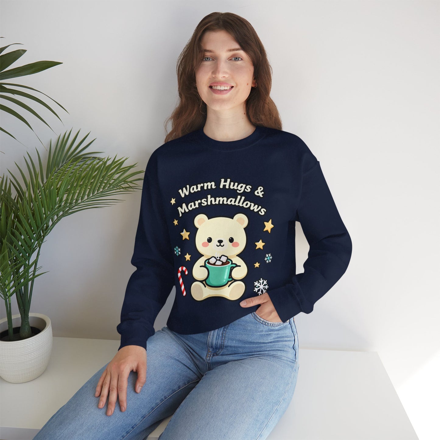 Cute Bear Hot Cocoa Sweatshirt - Warm Hugs & Marshmallows | Loom Noir