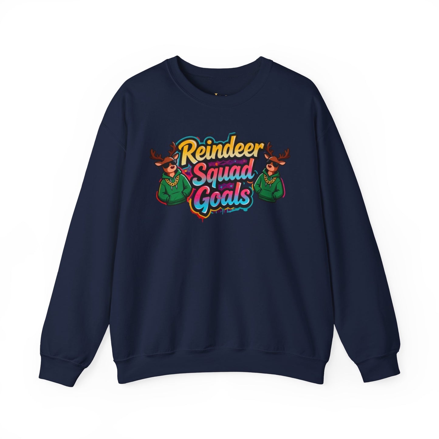 Reindeer Squad Goals Sweatshirt - Funny Christmas Crewneck | Loom Noir