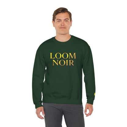 Gothic Gold Script Crewneck - Loom Noir Streetwear Sweatshirt