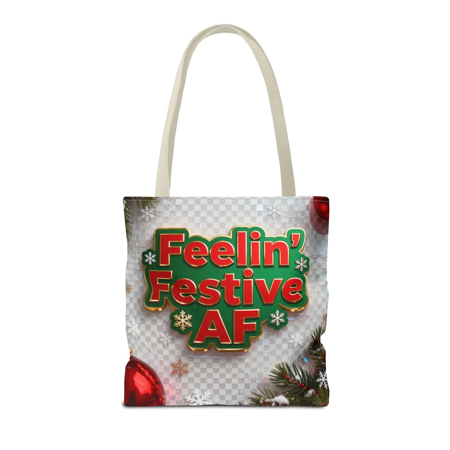 Feelin' Festive AF Tote Bag - Holiday Shopping Bag | Loom Noir