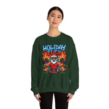 Holiday Flex Fit Santa Sweatshirt - Funny Christmas Crewneck | Loom Noir