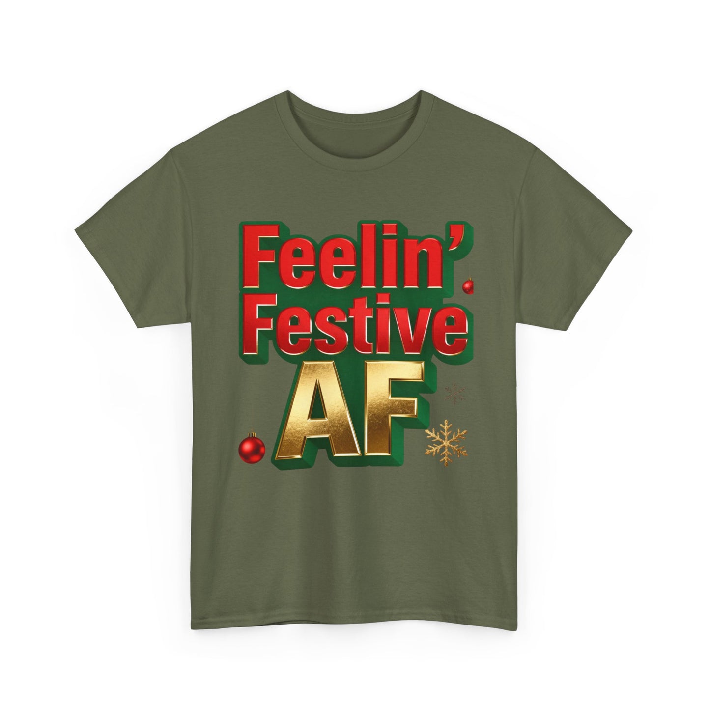 Festive AF Unisex T-Shirt - Funny Christmas Tee | Loom Noir