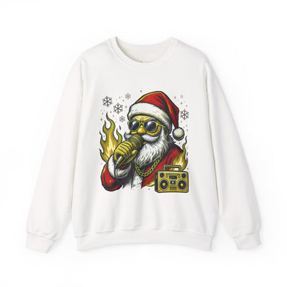 Santa Rapper Holiday Sweatshirt - Hip Hop Christmas Crewneck | Loom Noir