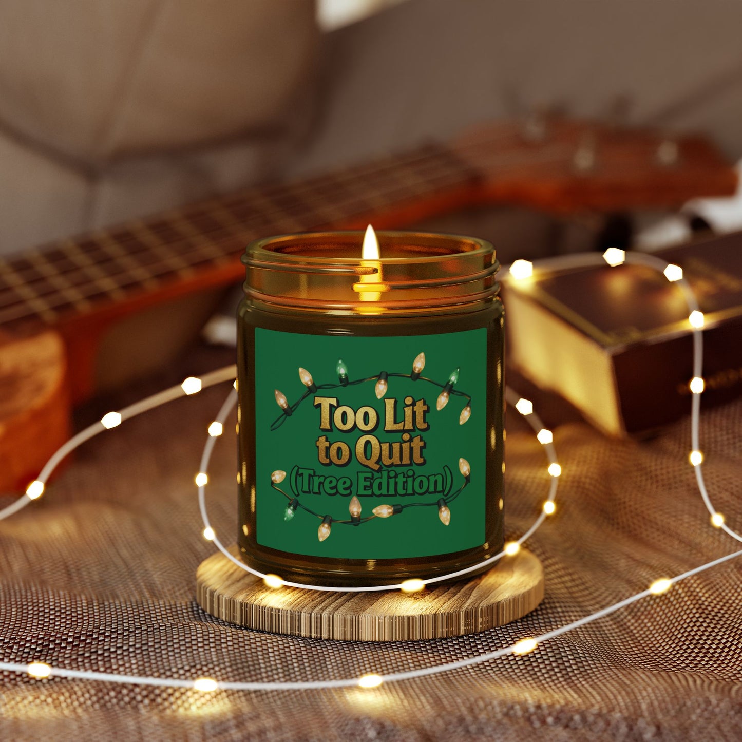 Too Lit to Quit Holiday Scented Candle - Eco-Friendly Coconut Apricot Wax | Loom Noir