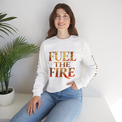 🔥 Fuel the Fire Crewneck Sweatshirt – Motivational Streetwear by Loom Noir